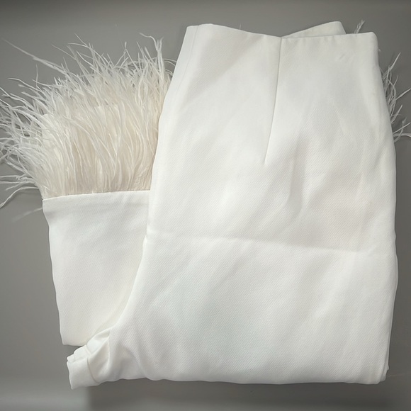 AUREUM Pants - Aureum Feathered Flare Pants White Size XS